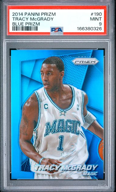 2014 PANINI PRIZM #190 TRACY McGRADY BLUE PRIZM PSA 9 JR9272-95