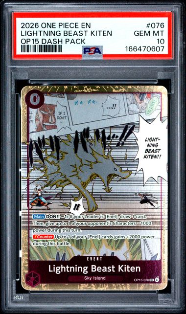 2026 ONE PIECE ADVENTURE ON KAMI'S ISLAND DASH PACK #076 LIGHTNING BEAST KITEN