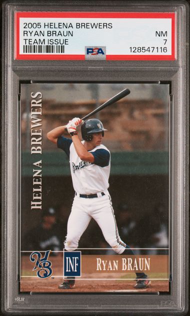 2005 HELENA BREWERS TEAM ISSUE RYAN BRAUN TEAM ISSUE PSA 7