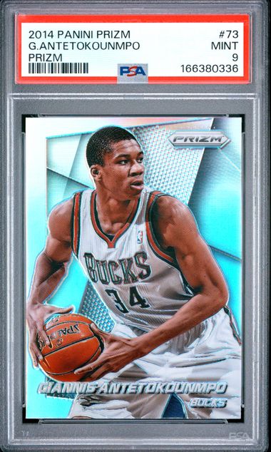 2014 PANINI PRIZM #73 G.ANTETOKOUNMPO PRIZM PSA 9 JR9272-57