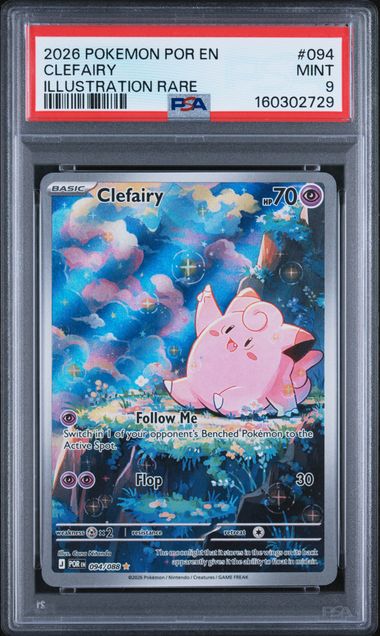 2026 POKEMON POR EN-PERFECT ORDER #094 CLEFAIRY ILLUSTRATION RARE PSA 9 SC1