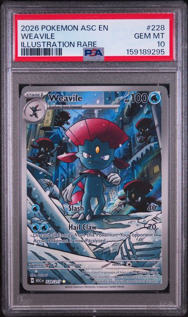 2026 POKEMON ASC EN-ASCENDED HEROES #228 WEAVILE ILLUSTRATION RARE PSA 10 SC1