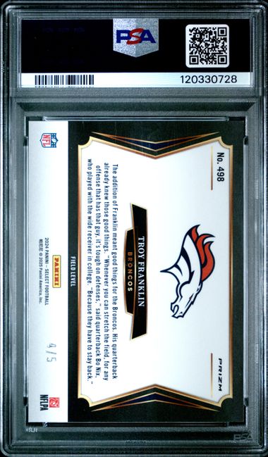 2024 PANINI SELECT #498 TROY FRANKLIN GREEN PRIZM PSA 10 JR9272-40