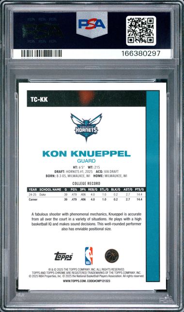 2025 TOPPS SILVER PACK 1980-81 TOPPS CHROME BASKETBALL #TC-KK KON KNUEPPEL PSA 9 JR9272-66