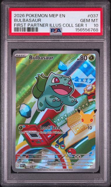 2026 POKEMON MEP EN-ME BLACK STAR PROMO #037 BULBASAUR FIRST PARTNER ILLUS COLL SER 1 PSA 10. SC1