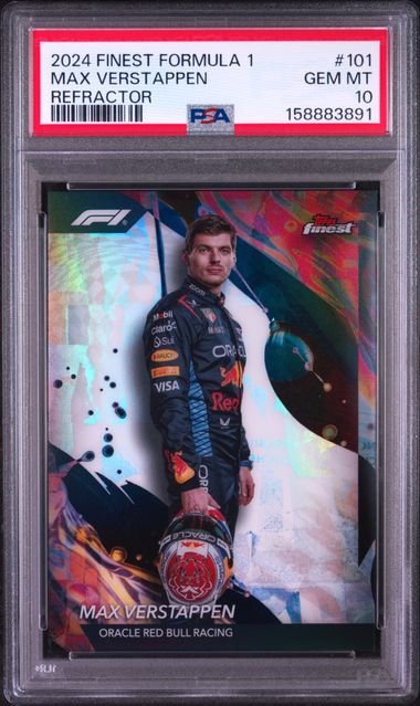2024 TOPPS FINEST FORMULA 1 #101 MAX VERSTAPPEN REFRACTOR PSA 10