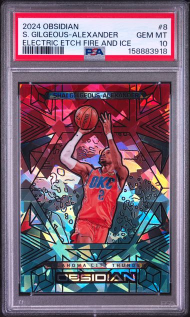 2024 PANINI OBSIDIAN #8 S. GILGEOUS-ALEXANDER ELECTRIC ETCH FIRE AND ICE PSA 10 SC5