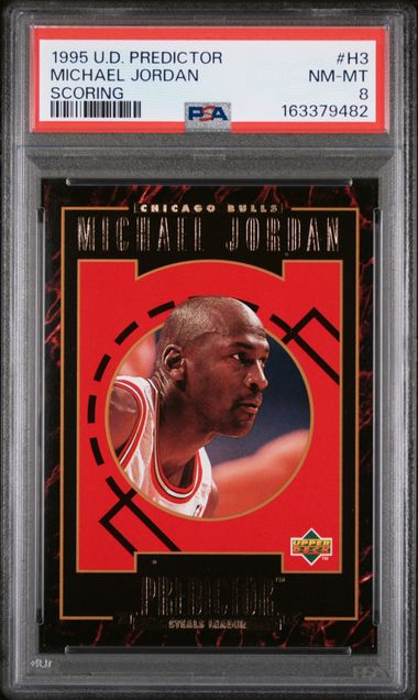 1995 UPPER DECK PREDICTOR SCORING #H3 MICHAEL JORDAN SCORING PSA 8