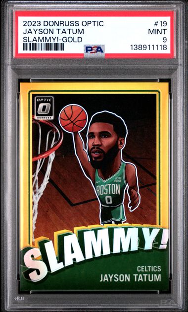 2023 Donruss Optic Jayson Tatum Slammy! Gold 03/10 #19 PSA 9