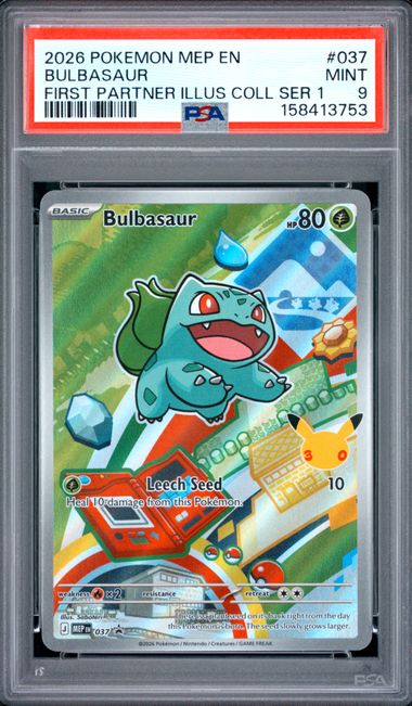 2026 POKEMON MEP EN-ME BLACK STAR PROMO #037 BULBASAUR FIRST PARTNER ILLUS COLL SER 1 PSA 9 SC1
