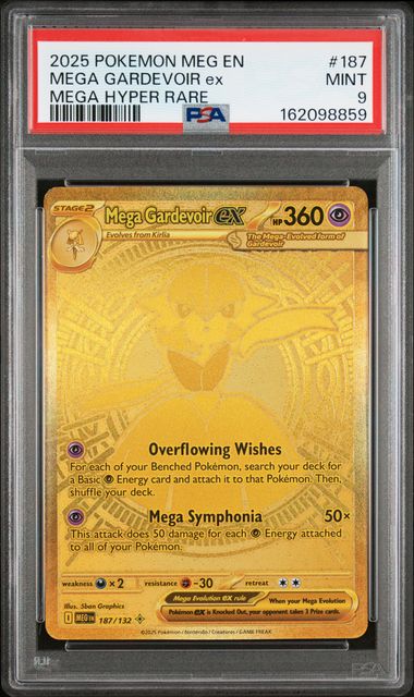2025 POKEMON MEG EN-MEGA EVOLUTION #187 MEGA GARDEVOIR ex MEGA HYPER RARE PSA 9