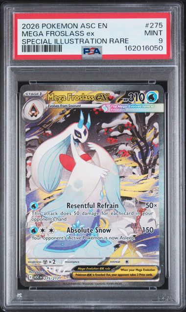 2026 POKEMON ASC EN-ASCENDED HEROES #275 MEGA FROSLASS ex SPECIAL ILLUSTRATION RARE PSA 9