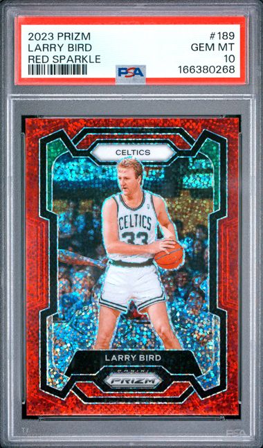 2023 PANINI PRIZM #189 LARRY BIRD RED SPARKLE PSA 10 JR9272-17