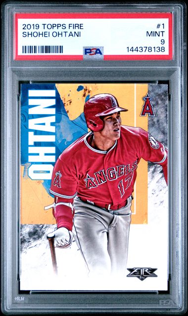 2019 TOPPS FIRE #1 SHOHEI OHTANI PSA 9
