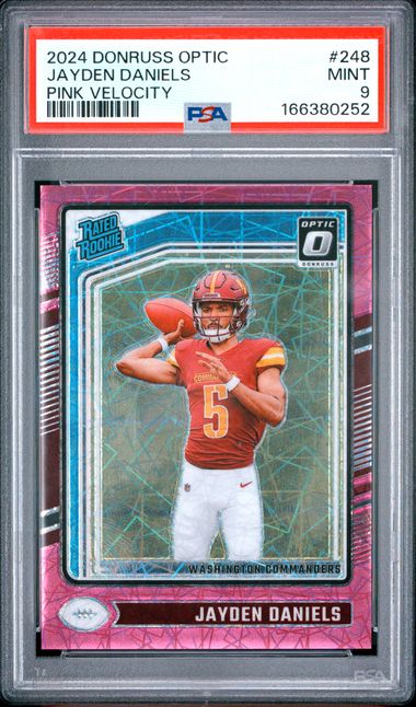 2024 PANINI DONRUSS OPTIC #248 JAYDEN DANIELS PINK VELOCITY PSA 9 Jr9272-92