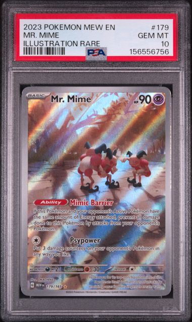 2023 POKEMON MEW EN-151 #179 MR. MIME ILLUSTRATION RARE PSA 10 SC1
