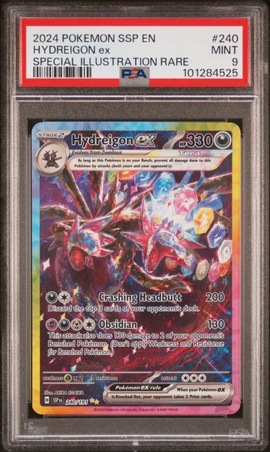 2024 POKEMON SSP EN-SURGING SPARKS #240 HYDREIGON ex SPECIAL ILLUSTRATION RARE PSA 9 SC1