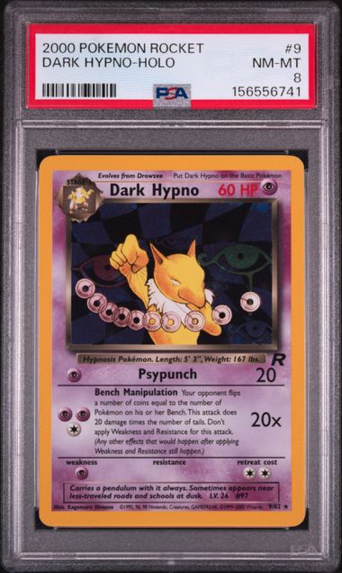 2000 POKEMON ROCKET #9 DARK HYPNO-HOLO PSA 8 SC1