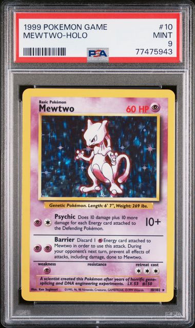 1999 POKEMON GAME #10 MEWTWO-HOLO PSA 9 SD9248