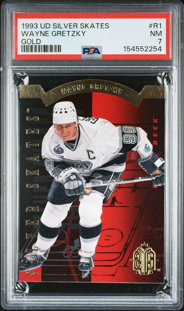 1993 UPPER DECK SILVER SKATES #R1 WAYNE GRETZKY GOLD PSA 7
