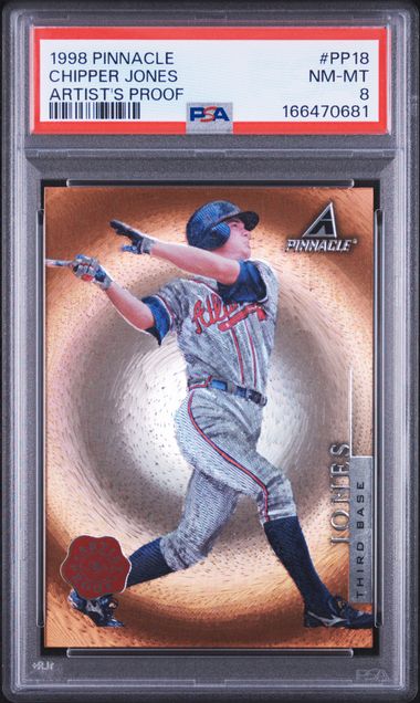 1998 PINNACLE ARTIST'S PROOF #PP18 CHIPPER JONES ARTIST'S PROOF PSA 8