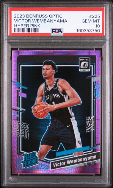 2023 PANINI DONRUSS OPTIC #225 VICTOR WEMBANYAMA HYPER PINK PSA 10 SC5