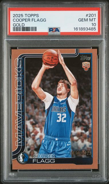 2025 Topps Flagship Basketball Cooper Flagg Gold RC 1060/2025 #201 PSA 10