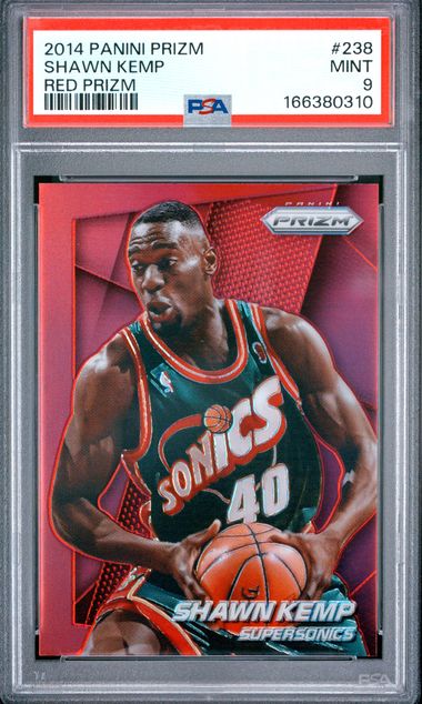 2014 PANINI PRIZM #238 SHAWN KEMP RED PRIZM PSA 9 JR9272-46