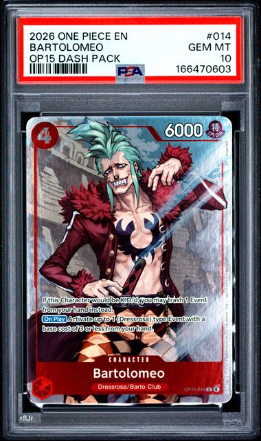 2026 ONE PIECE ADVENTURE ON KAMI'S ISLAND DASH PACK #014 BARTOLOMEO