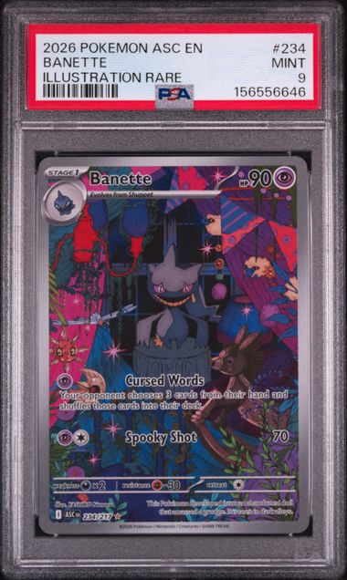 2026 POKEMON ASC EN-ASCENDED HEROES #234 BANETTE ILLUSTRATION RARE PSA 9 SC1