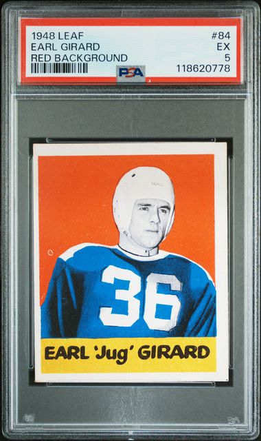 1948 LEAF #84 EARL GIRARD RED BACKGROUND PSA 5