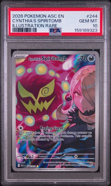 2026 POKEMON ASC EN-ASCENDED HEROES #244 CYNTHIA'S SPIRITOMB ILLUSTRATION RARE PSA 10 SC1