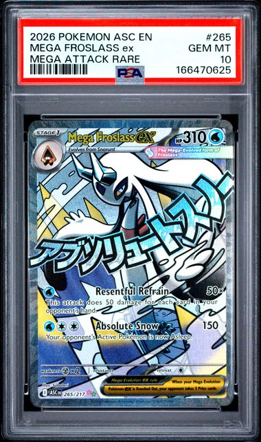 2026 POKEMON ASC EN-ASCENDED HEROES #265 MEGA FROSLASS ex MEGA ATTACK RARE PSA 10 SC1