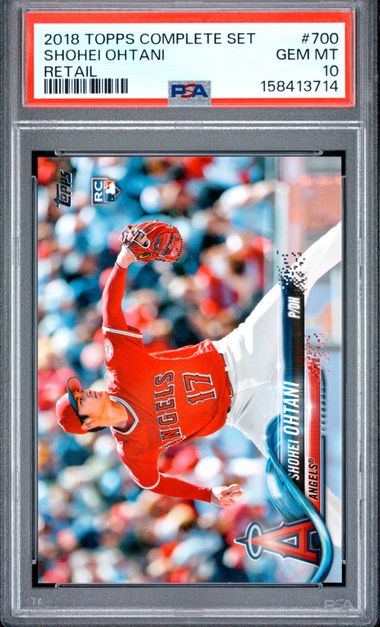 2018 TOPPS COMPLETE SET #700 SHOHEI OHTANI RETAIL PSA 10 SC4
