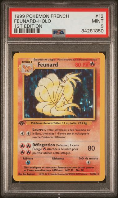 1999 POKEMON FRENCH #12 FEUNARD-HOLO 1ST EDITION PSA 9 SC1