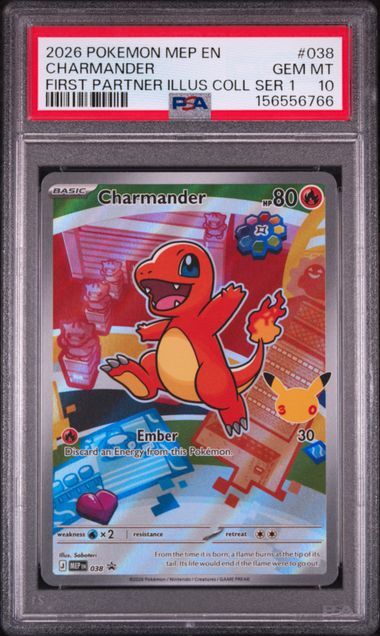2026 POKEMON MEP EN-ME BLACK STAR PROMO #038 CHARMANDER FIRST PARTNER ILLUS COLL SER 1 PSA 10. SC1