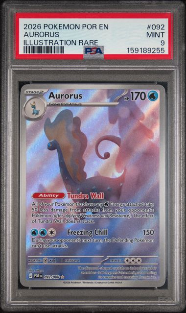 2026 POKEMON POR EN-PERFECT ORDER #092 AURORUS ILLUSTRATION RARE PSA 9 SC1