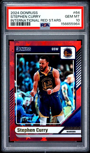 2024 PANINI DONRUSS #64 STEPHEN CURRY INTERNATIONAL RED STARS PSA 10 SC5