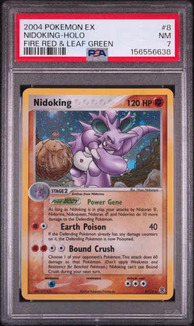 2004 POKEMON EX FIRE RED & LEAF GREEN #8 NIDOKING-HOLO FIRE RED & LEAF GREEN PSA 7 SC1