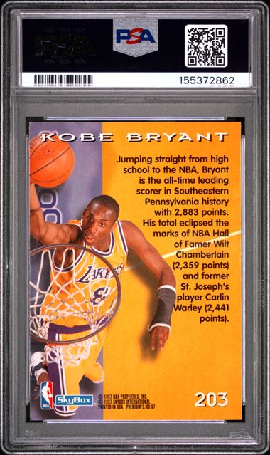 1996 SKYBOX PREMIUM #203 KOBE BRYANT PSA 5