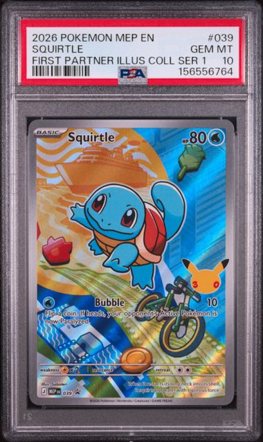 2026 POKEMON MEP EN-ME BLACK STAR PROMO #039 SQUIRTLE FIRST PARTNER ILLUS COLL SER 1 PSA 10 SC1