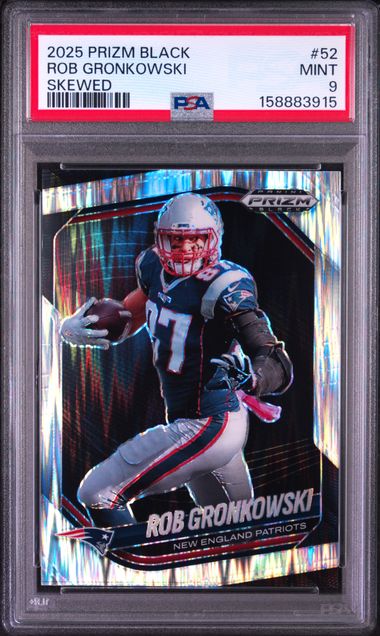 2025 PANINI PRIZM BLACK #52 ROB GRONKOWSKI SKEWED PSA 9
