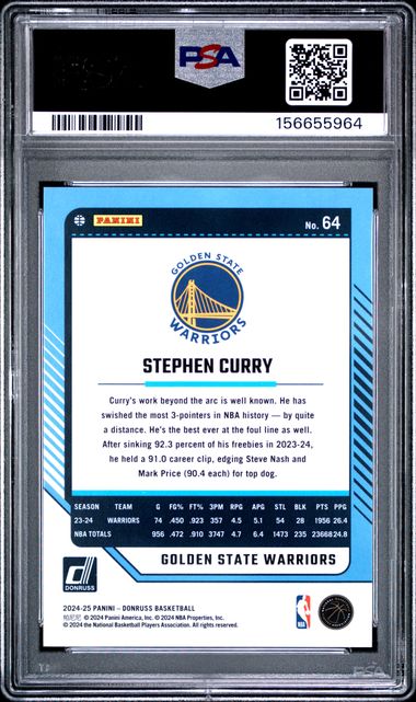 2024 PANINI DONRUSS #64 STEPHEN CURRY INTERNATIONAL RED STARS PSA 10 SC5
