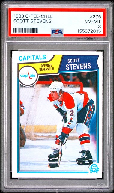 1983 O-PEE-CHEE #376 SCOTT STEVENS PSA 8