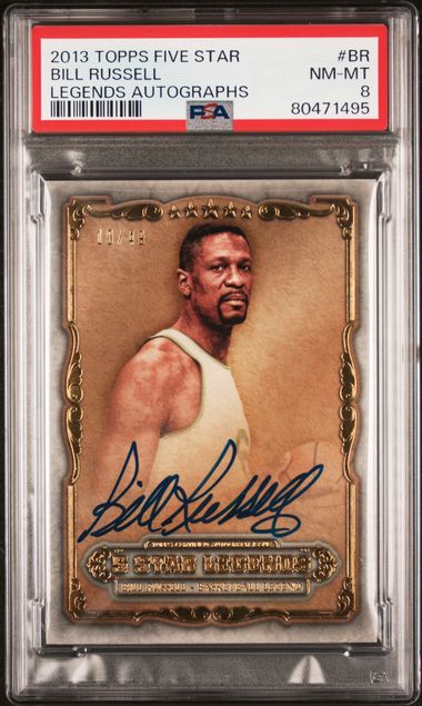 2013 Topps Five Star Basketball Bill Russell Legends Autographs 10/49 #BR PSA 8
