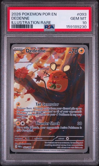 2026 POKEMON POR EN-PERFECT ORDER #093 DEDENNE ILLUSTRATION RARE PSA 10 SC1