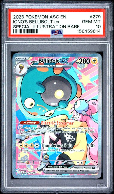 2026 POKEMON ASC EN-ASCENDED HEROES #279 IONO'S BELLIBOLT ex SPECIAL ILLUSTRATION RARE PSA 10
