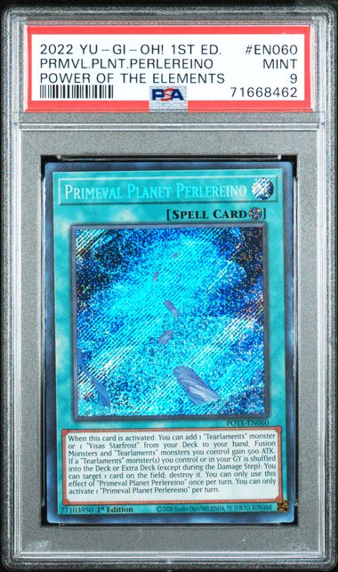 2022 YU-GI-OH! POTE-POWER OF THE ELEMENTS #EN060 PRMVL.PLNT.PERLEREINO POWER OF THE ELEMENTS PSA 9 SC8