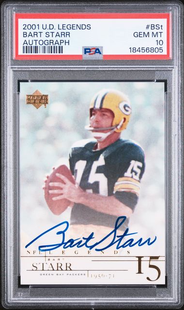 2001 Upper Deck Legends Bart Starr Autograph #BSt PSA 10