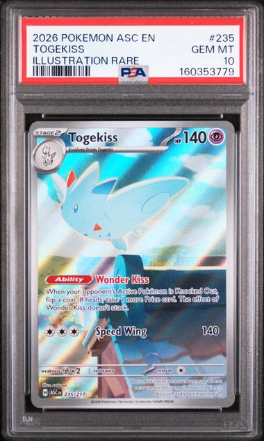 2026 POKEMON ASC EN-ASCENDED HEROES #235 TOGEKISS ILLUSTRATION RARE PSA 10 SC1